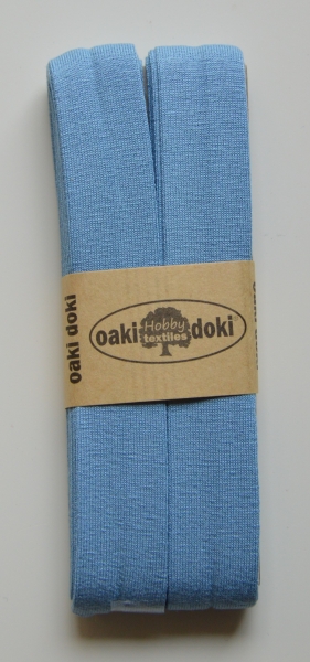 Jersey-Schrägband gef.40/20mm 3m Coupon jeansblau